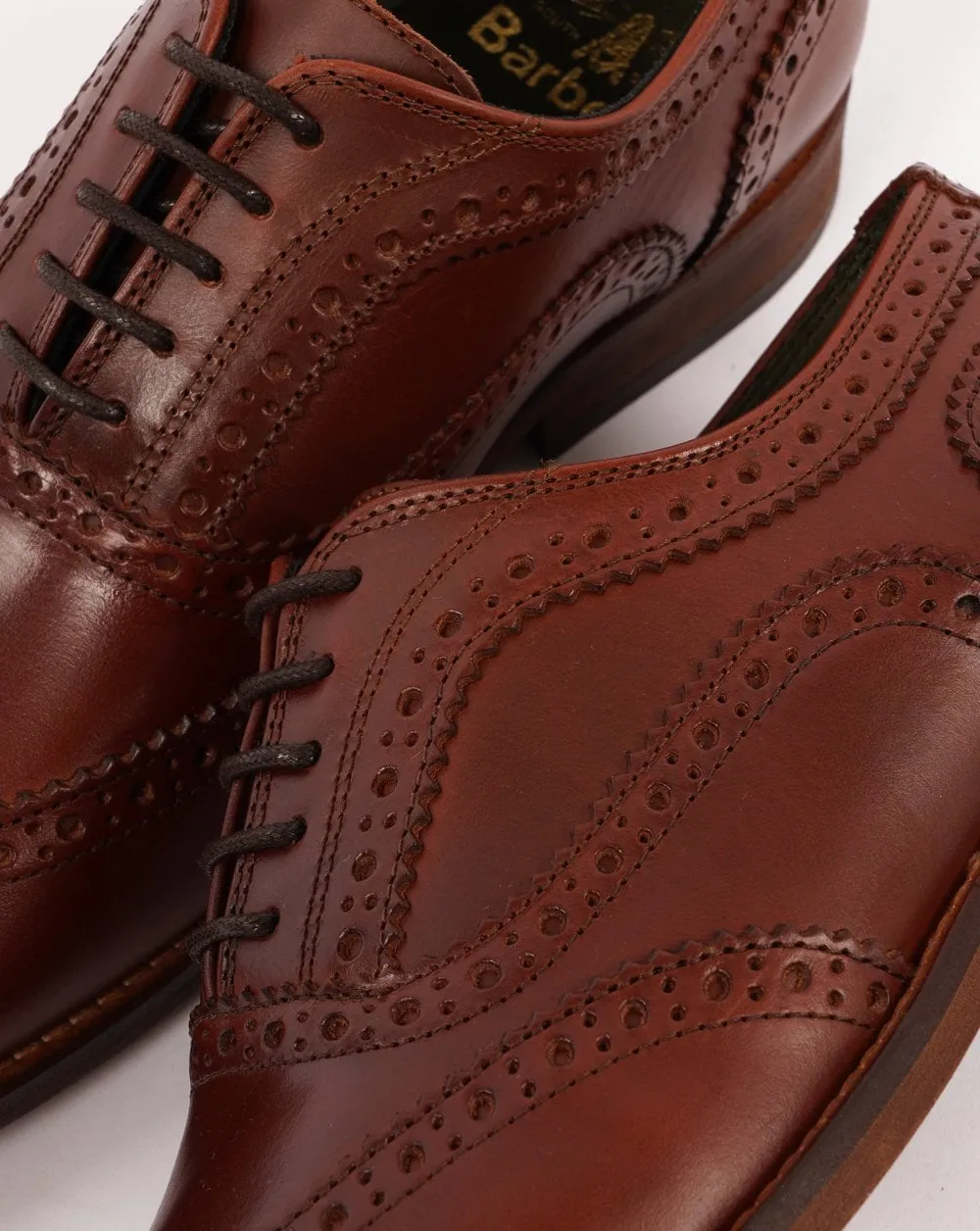 Barbour Isham Brogue Shoe Mahogany