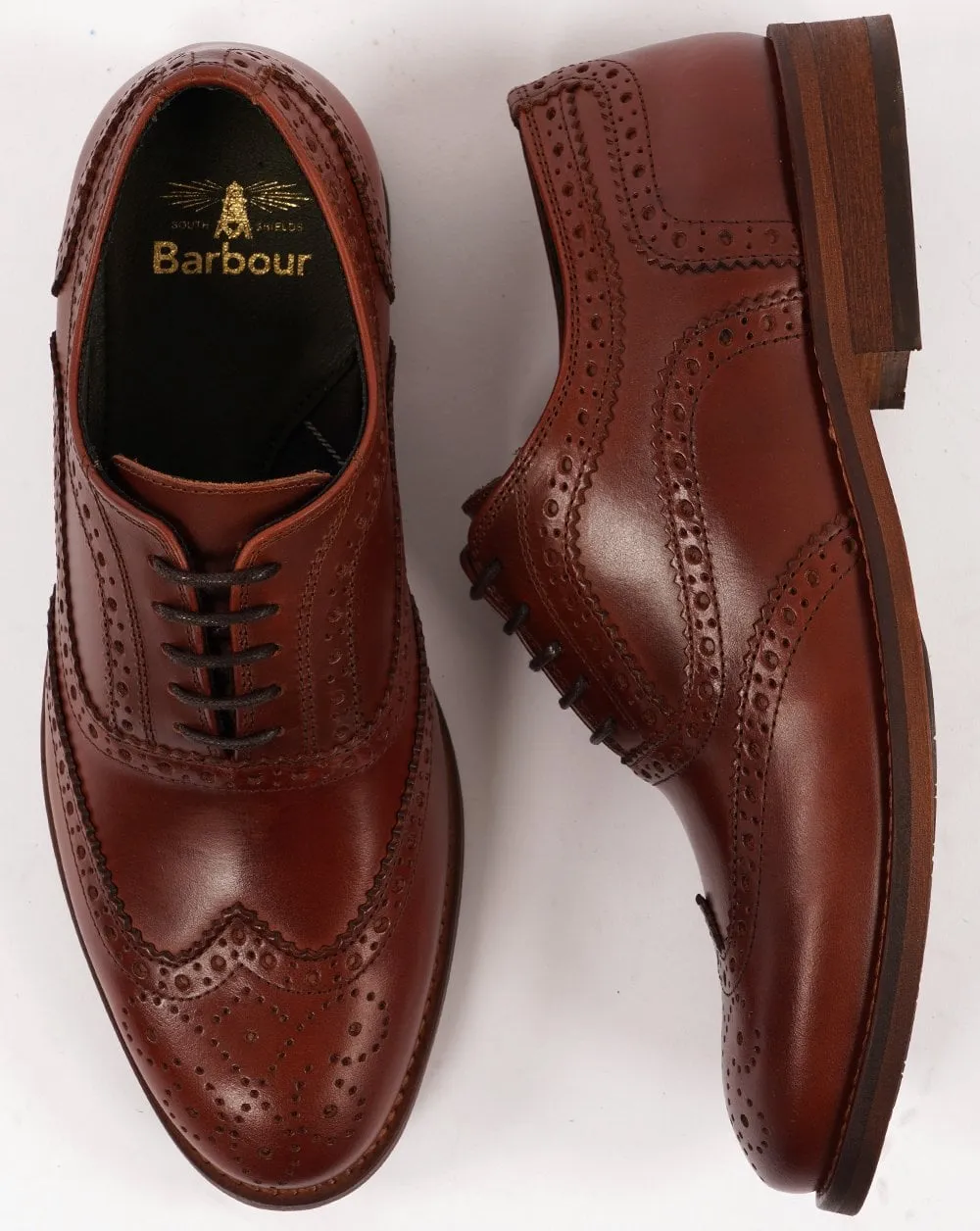 Barbour Isham Brogue Shoe Mahogany