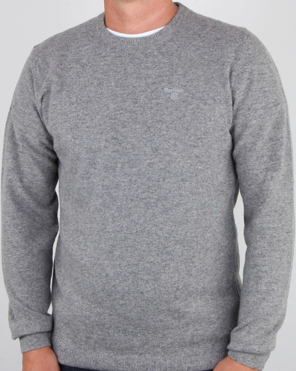 Barbour Lambswool Jumper Grey Marl