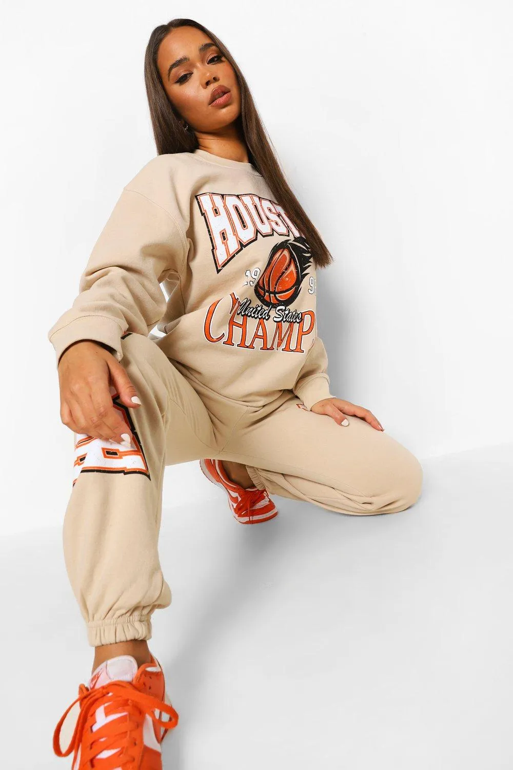 Basketball Print Sweater Tracksuit