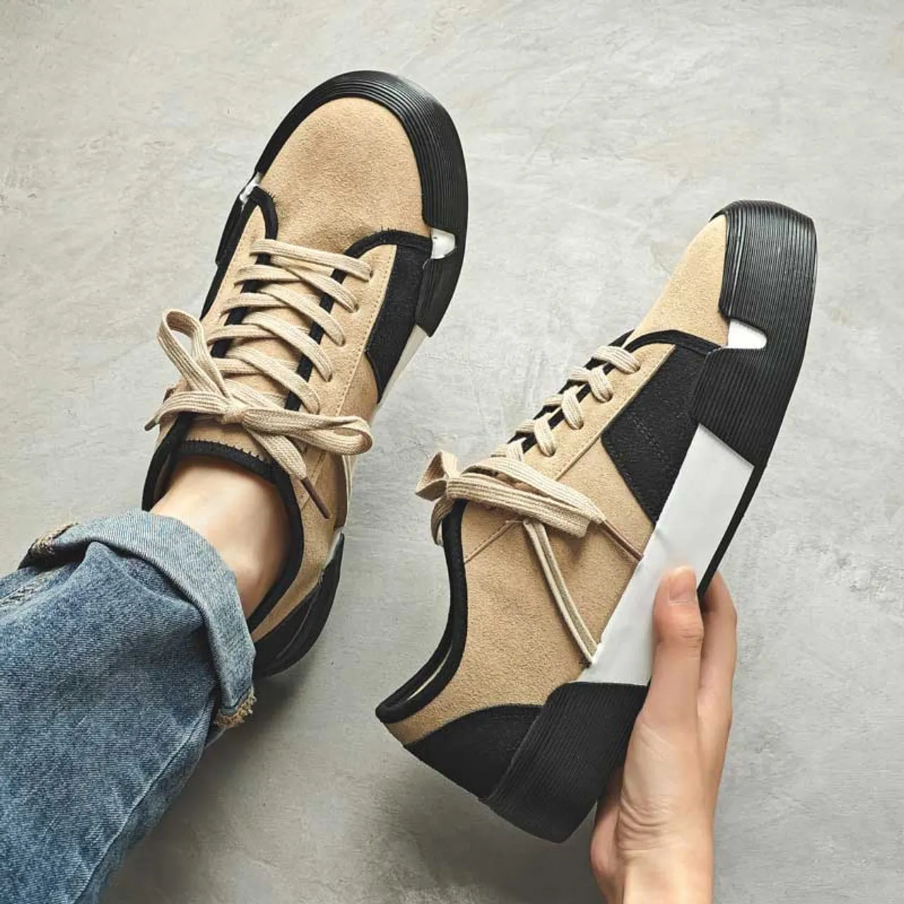 Black casual lace up shoe sneaker 2454