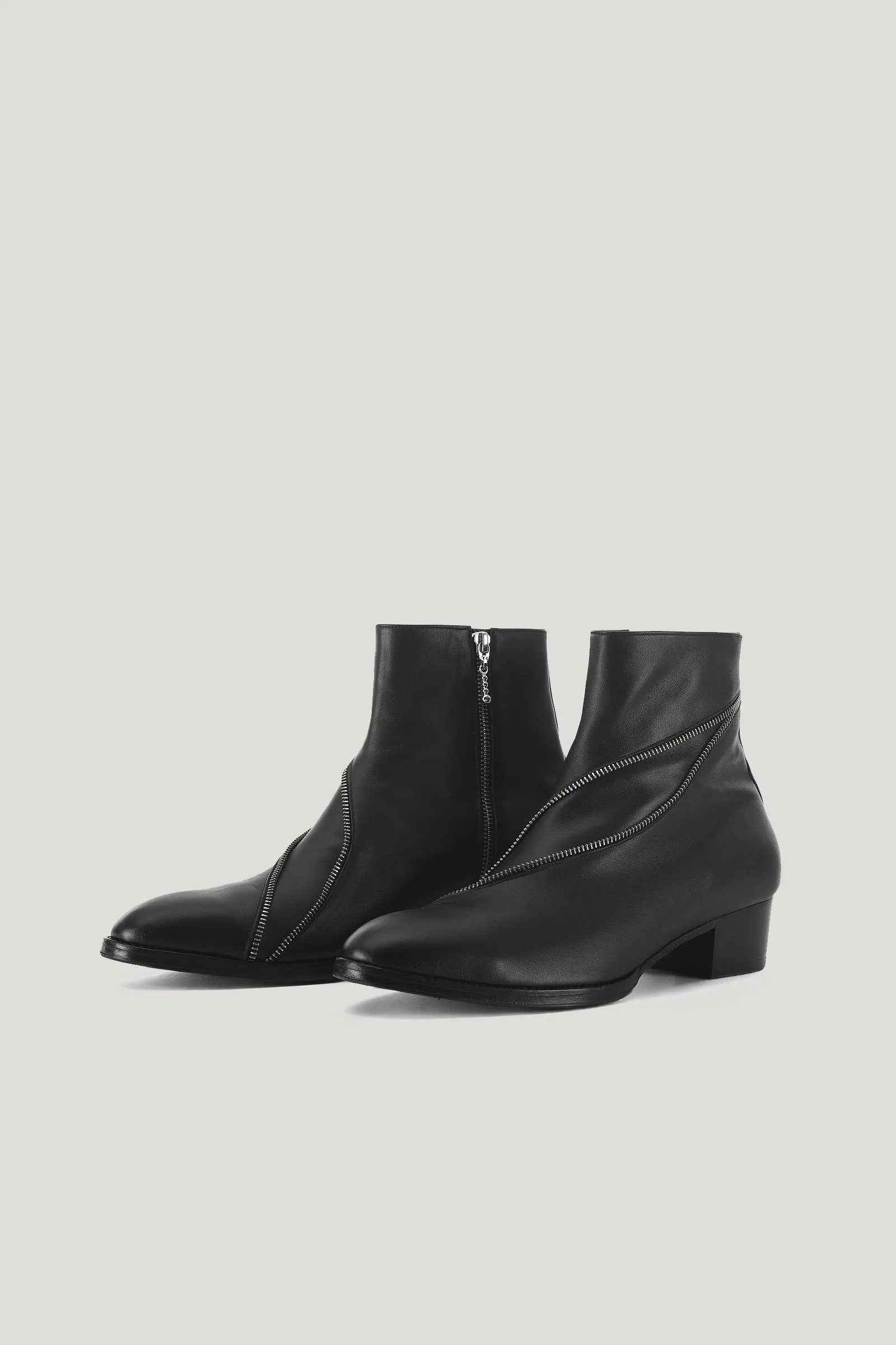 Black Clematis Zip Ankle Boots