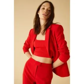 Blazer strutturato monopetto donna Rosso