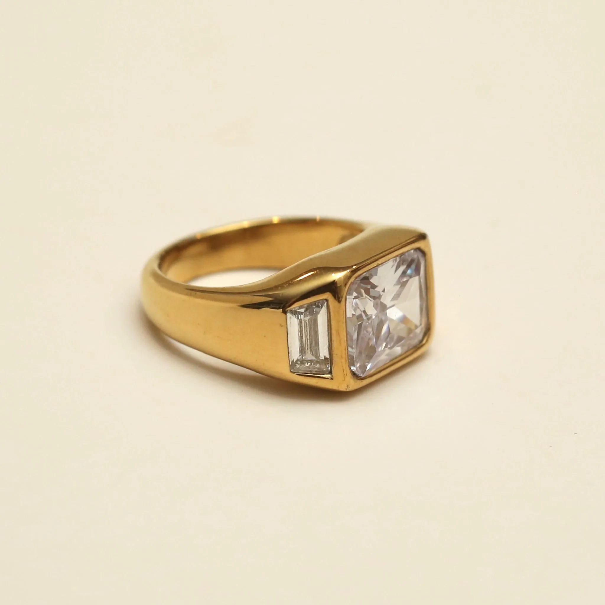 Bling Square Stone Signet Ring