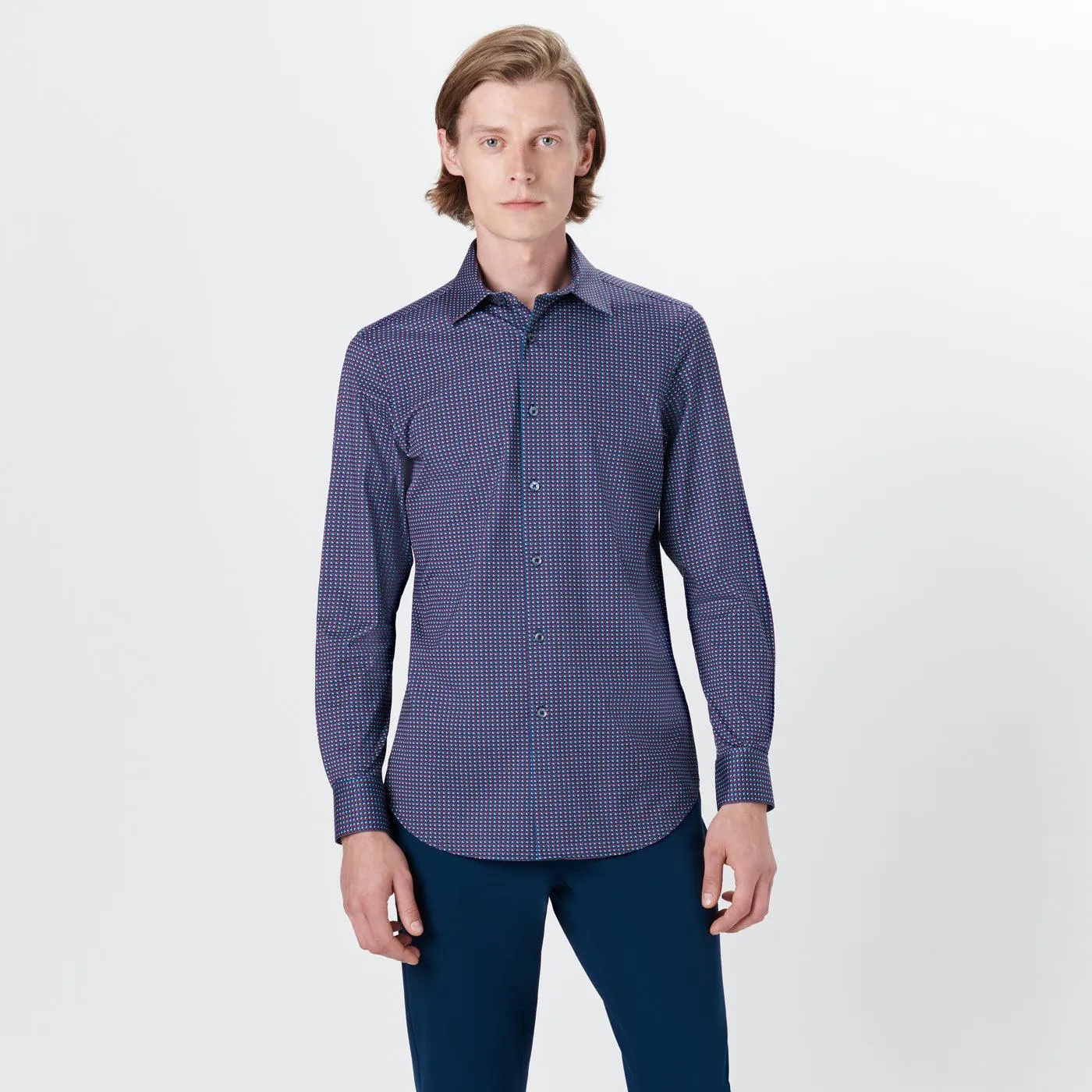 Bugatchi - Chemise manches longues avec carrés OoohCotton