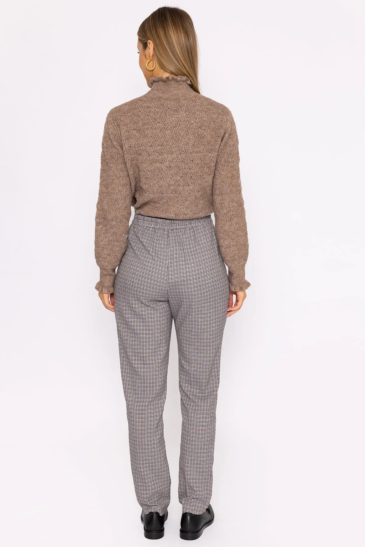 Button Detail Tailored Pant in Park Check Print