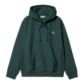 Carhartt WIP American Script Hoody Botanic, 80/20% Cotton/Polyester Sweat, 12.4 oz, loose fit, brushed, adjustable hood, kangaro