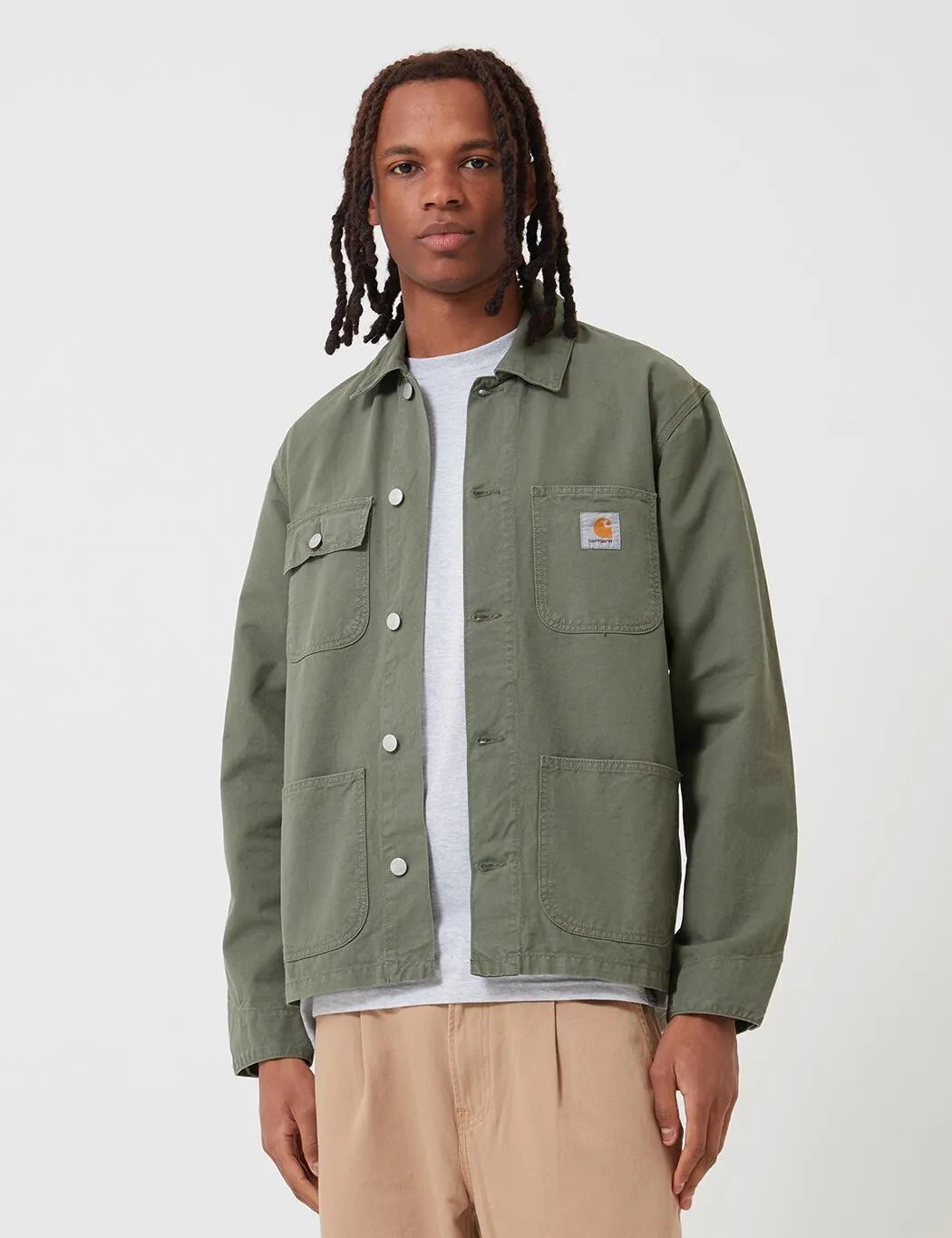 Carhartt-WIP Michigan Coat (Cotton Newcomb Drill) - Dollar Green