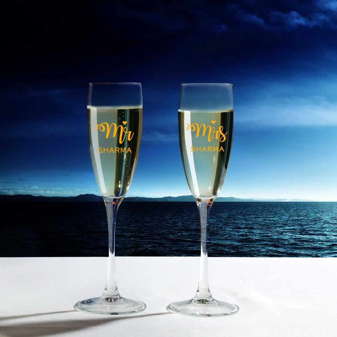 Champagne Glasses Anniversary Gifts for Couples Set of 2 - Mr And Mrs