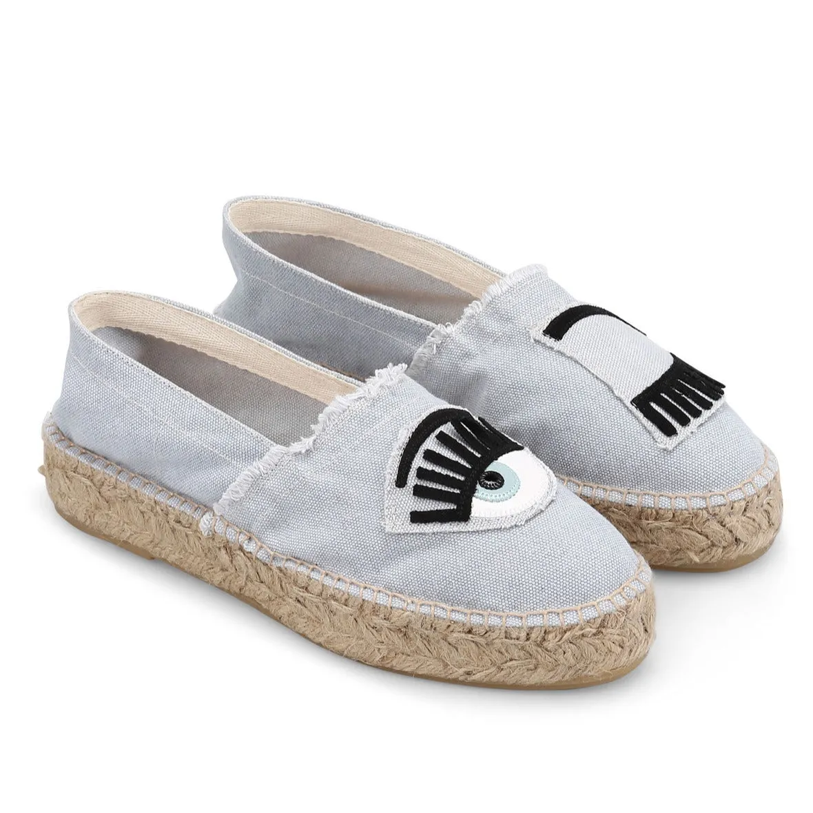 Chiara Ferragni Women's Light Blue Canvas Eye Espadrille Sneaker