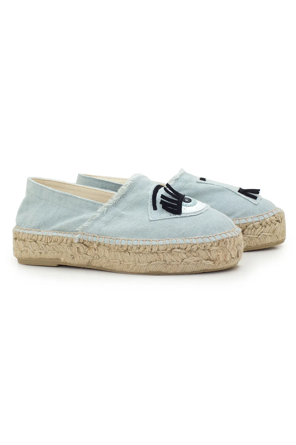 Chiara Ferragni Women's Light Blue Canvas Eye Espadrille Sneaker