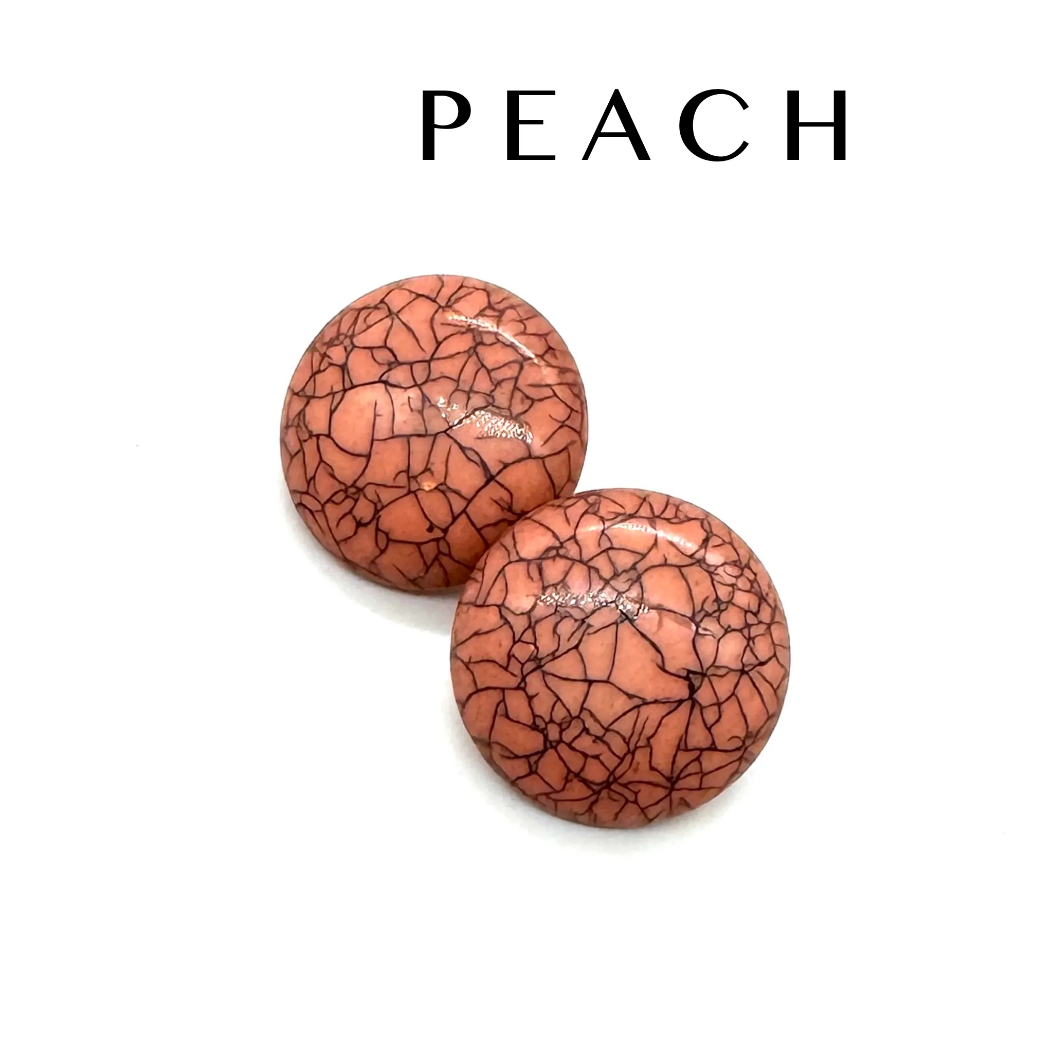 Crackle Retro Button Stud Earrings