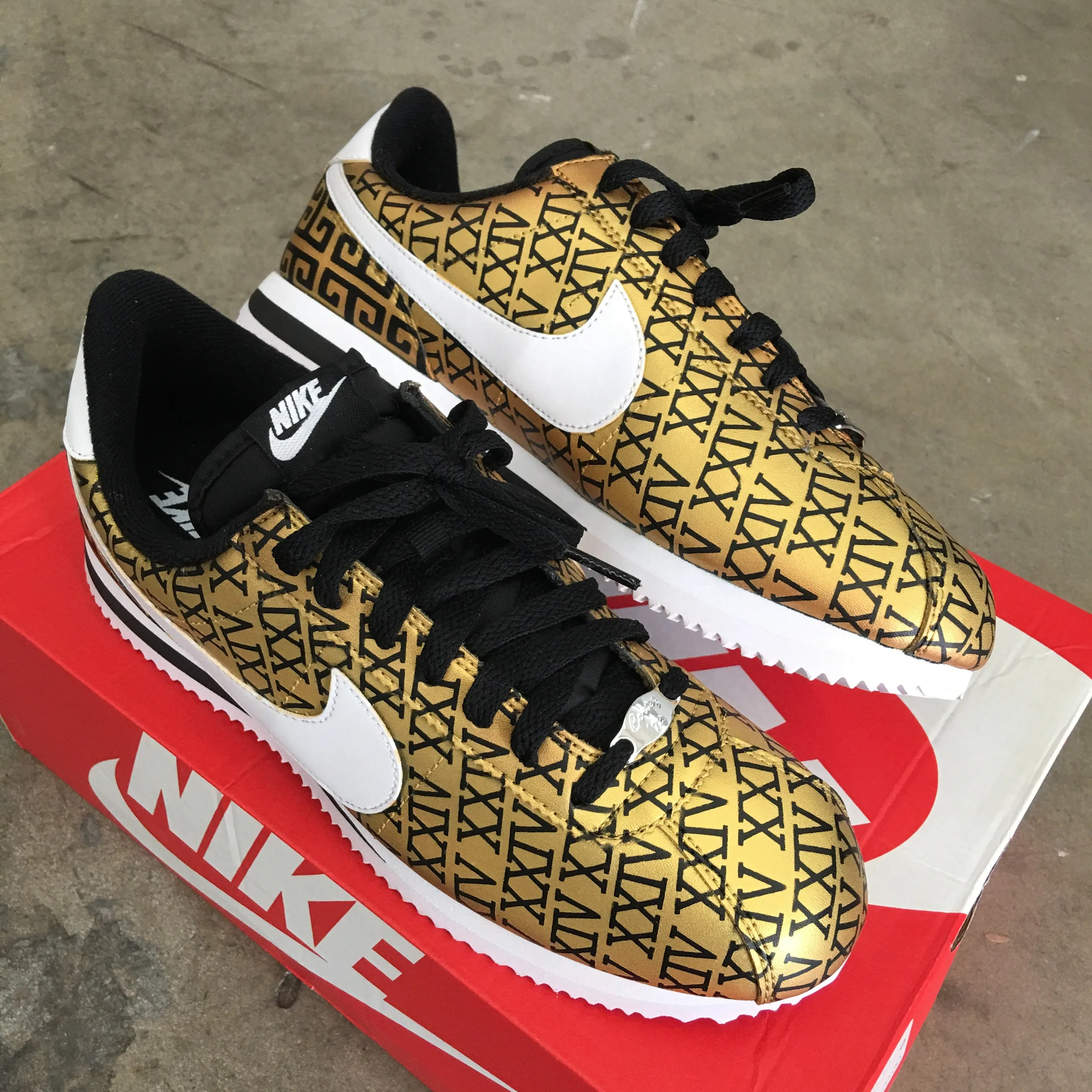 Custom Hand Painted 24K Magic Gold Nike Cortez