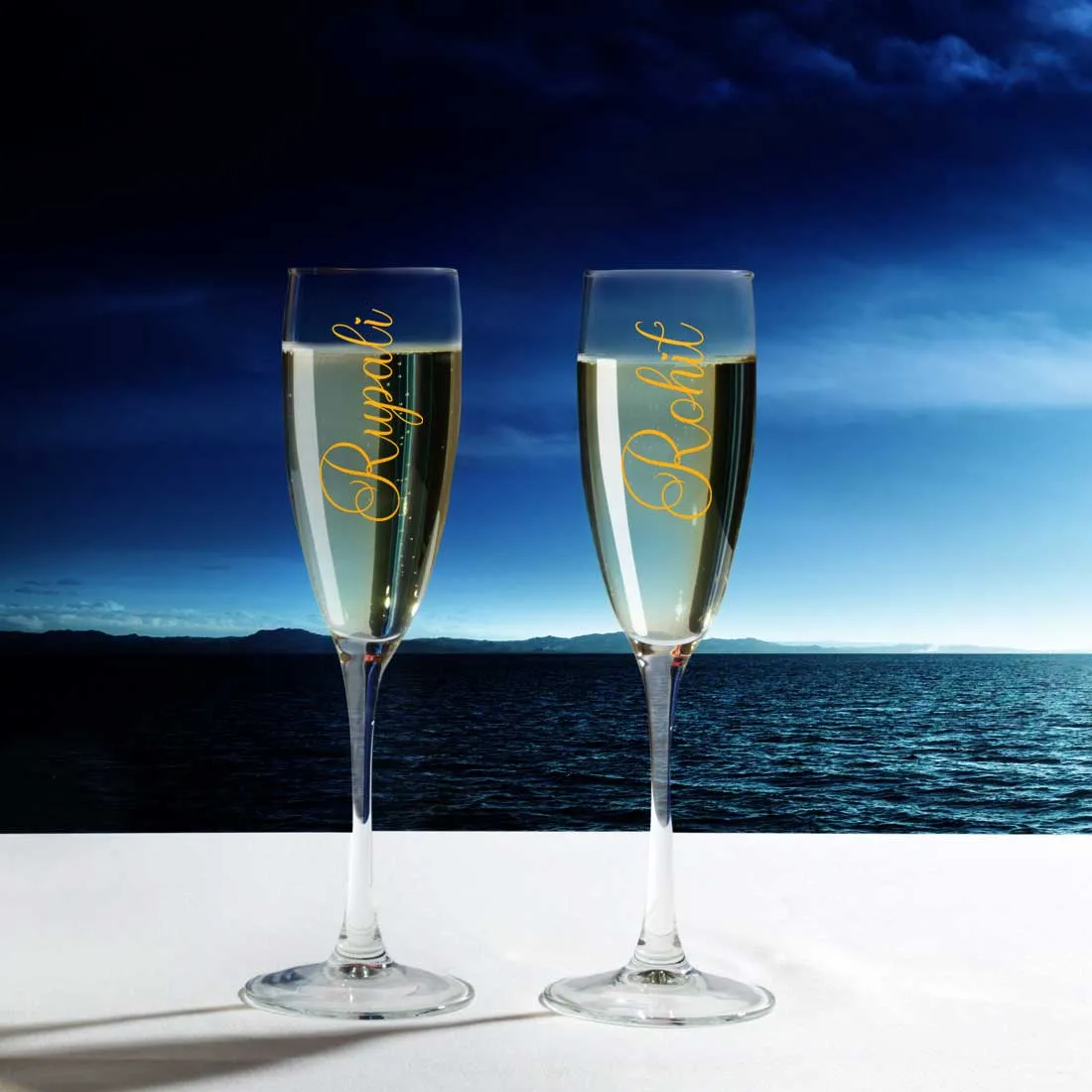 Customized Champagne Glasses With Name Anniversary Gift For Wife - Add Name