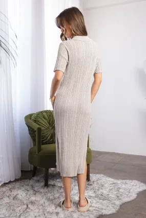 Dasha Button Down Sweater Midi Dress