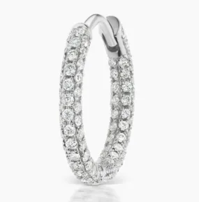 Diamond Five Row Pavé Hoop Earring (Bottom Hinge)