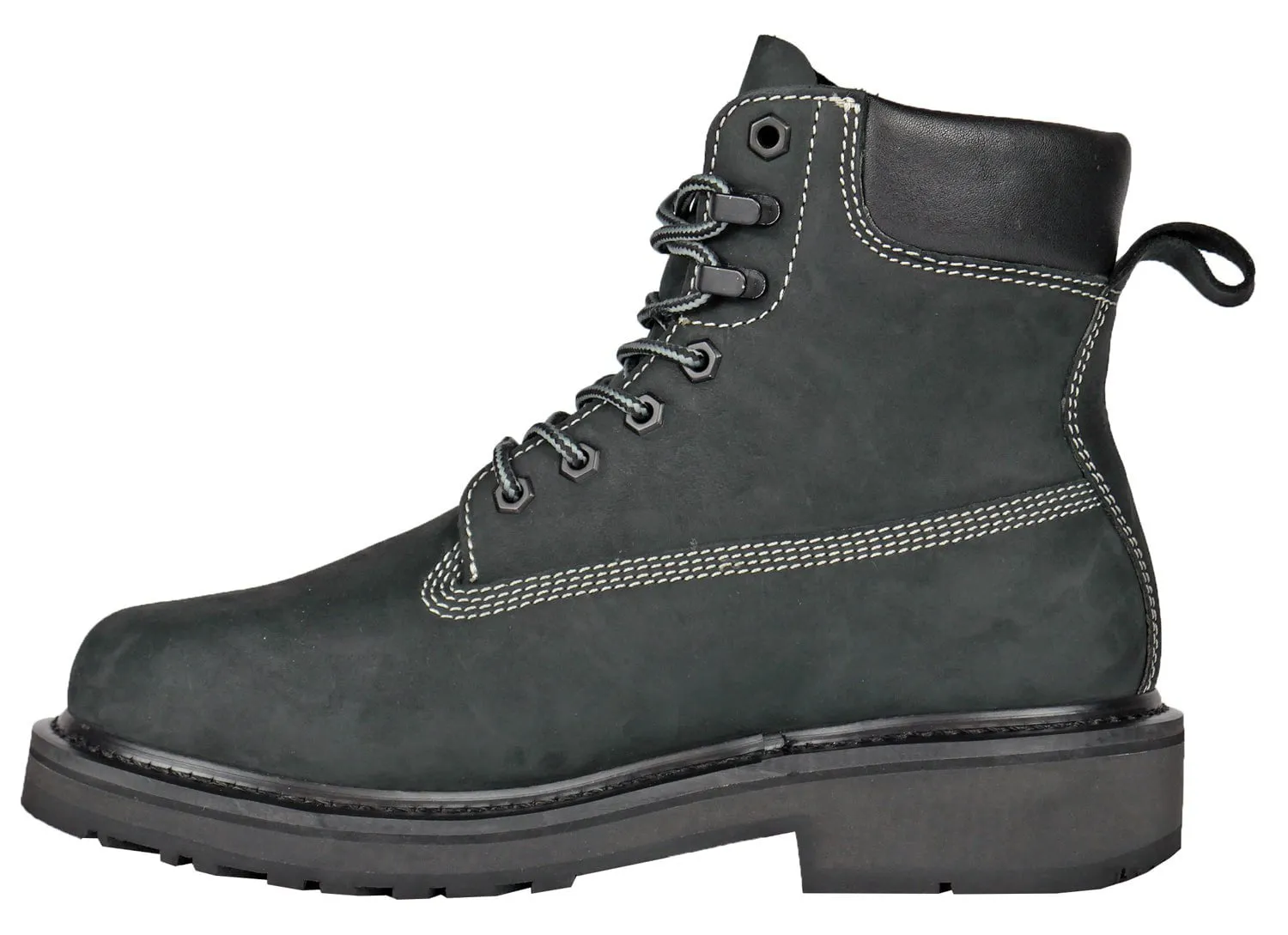 DieHard Mens Crusader Black Leather Nubuck Work Boots