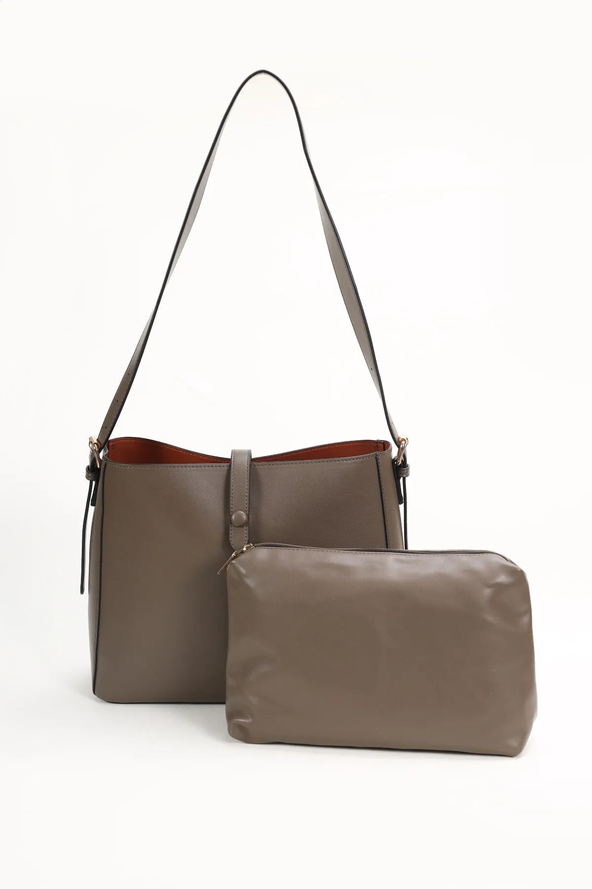 Double Sided Tote With Inner Bag in Beige