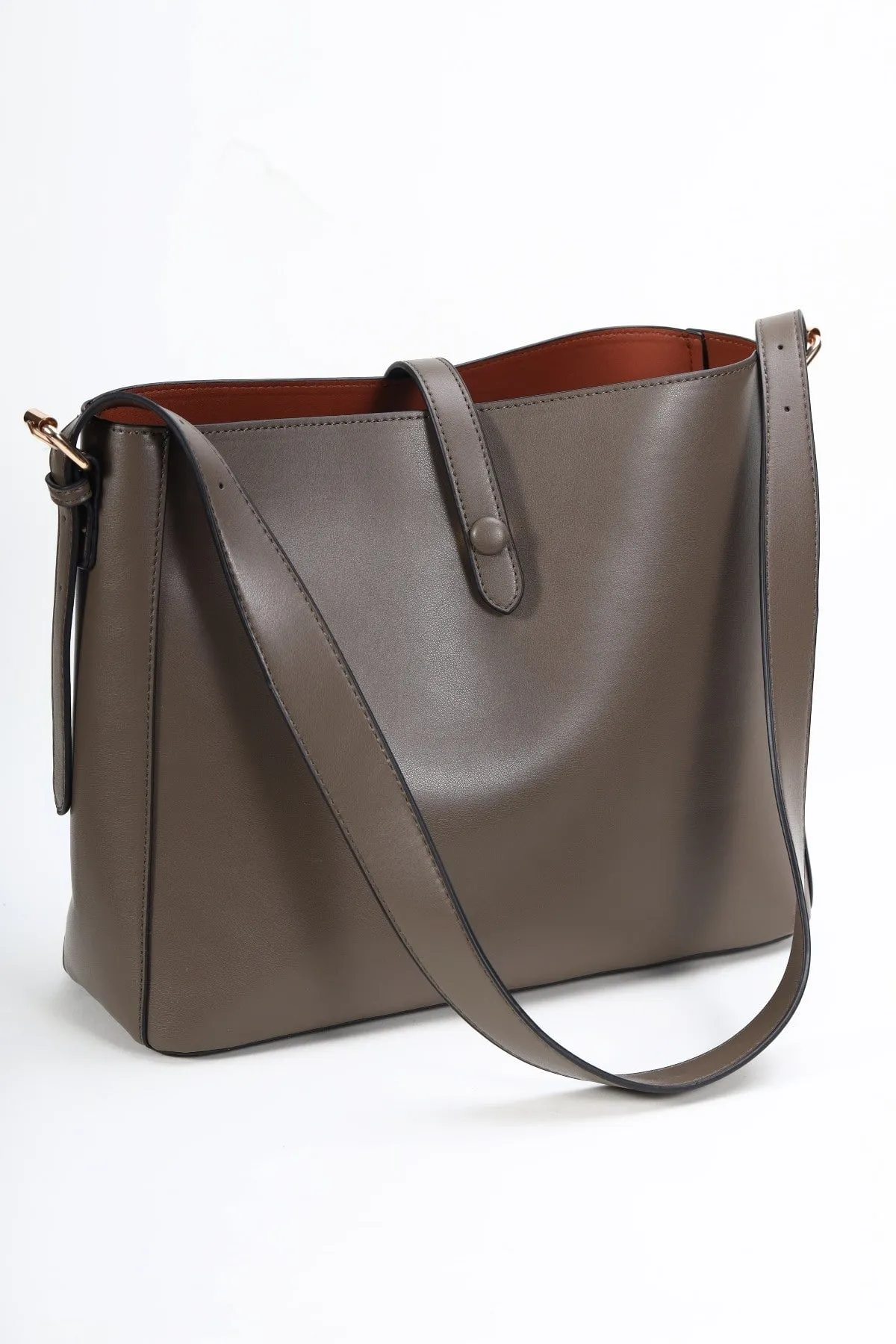 Double Sided Tote With Inner Bag in Beige