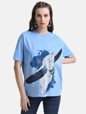 Dumbo Graphic Print Long T-Shirt With Sequin