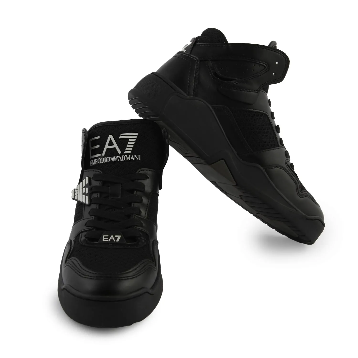 Ea7 Black Unisex Sneaker With White Ea7 Logos