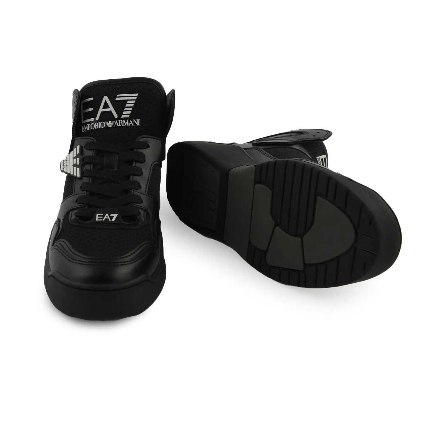 Ea7 Black Unisex Sneaker With White Ea7 Logos