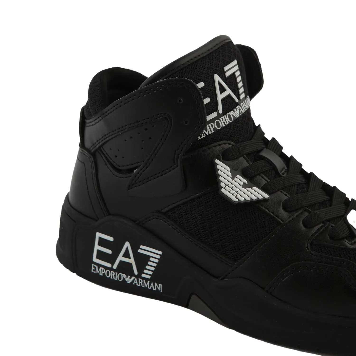 Ea7 Black Unisex Sneaker With White Ea7 Logos