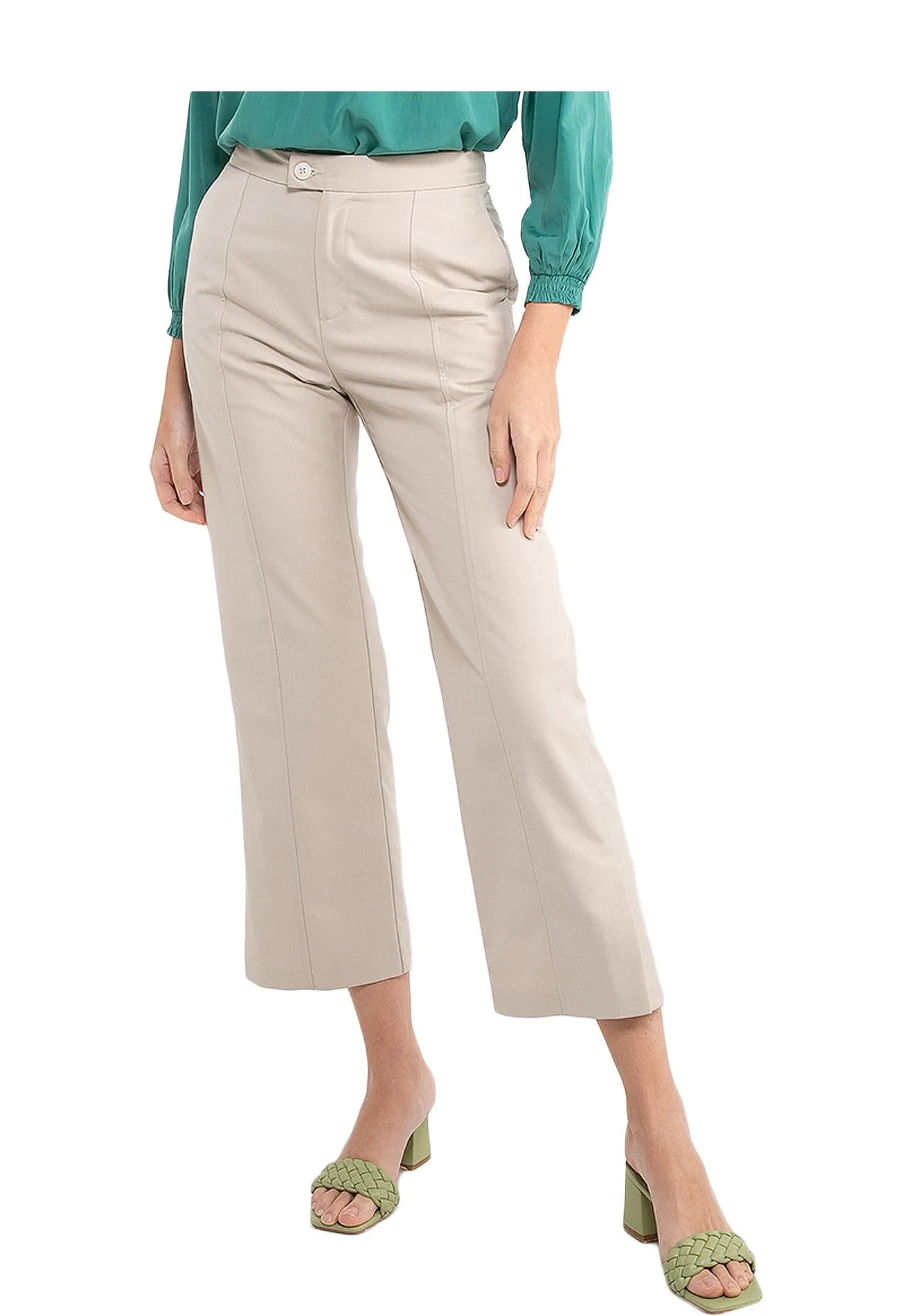 ELLE Apparel High Waist Split-Hem Straight Pants