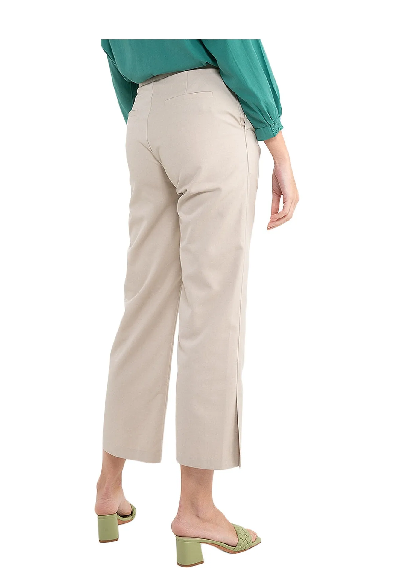 ELLE Apparel High Waist Split-Hem Straight Pants