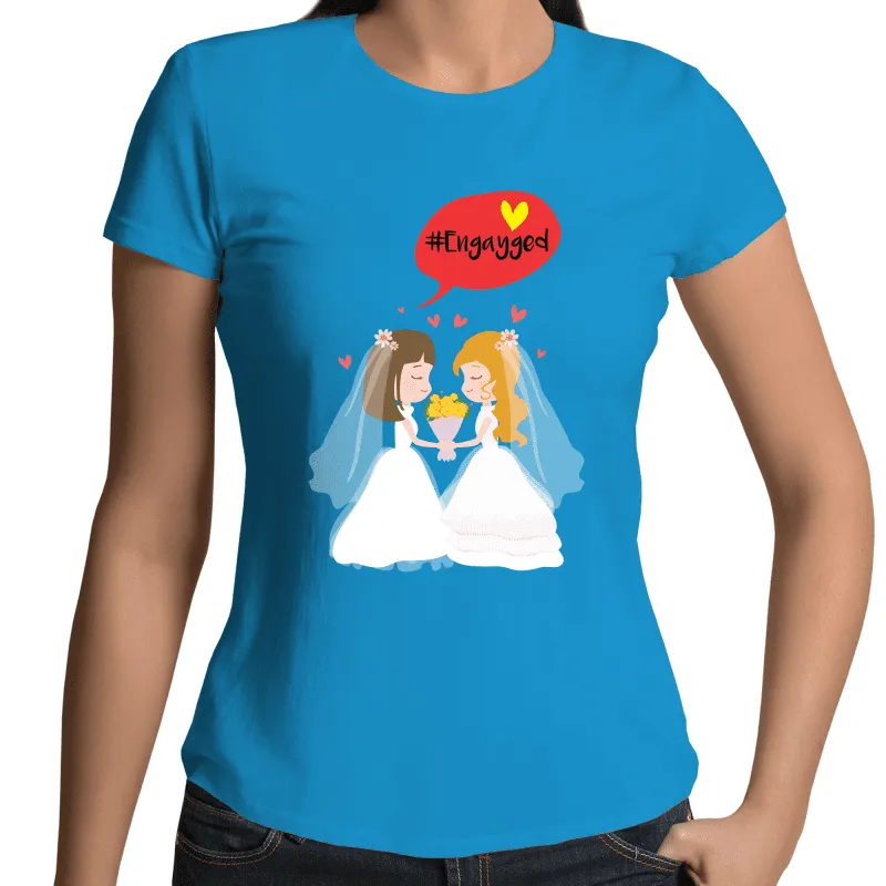 Engayged Lesbian Engagement T-Shirt Female (L005)