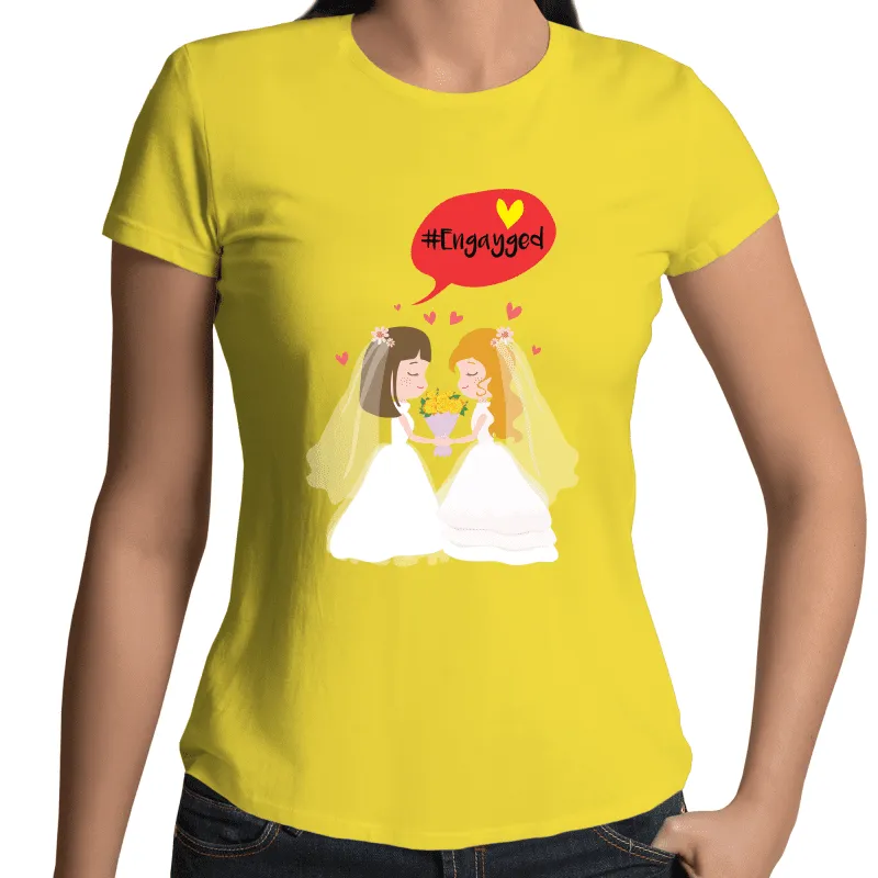 Engayged Lesbian Engagement T-Shirt Female (L005)