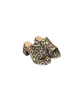 GANNI Leopard Butterfly Platform Sandals