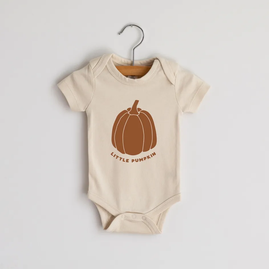 Gladfolk Little Pumpkin Cream Organic Baby Bodysuit