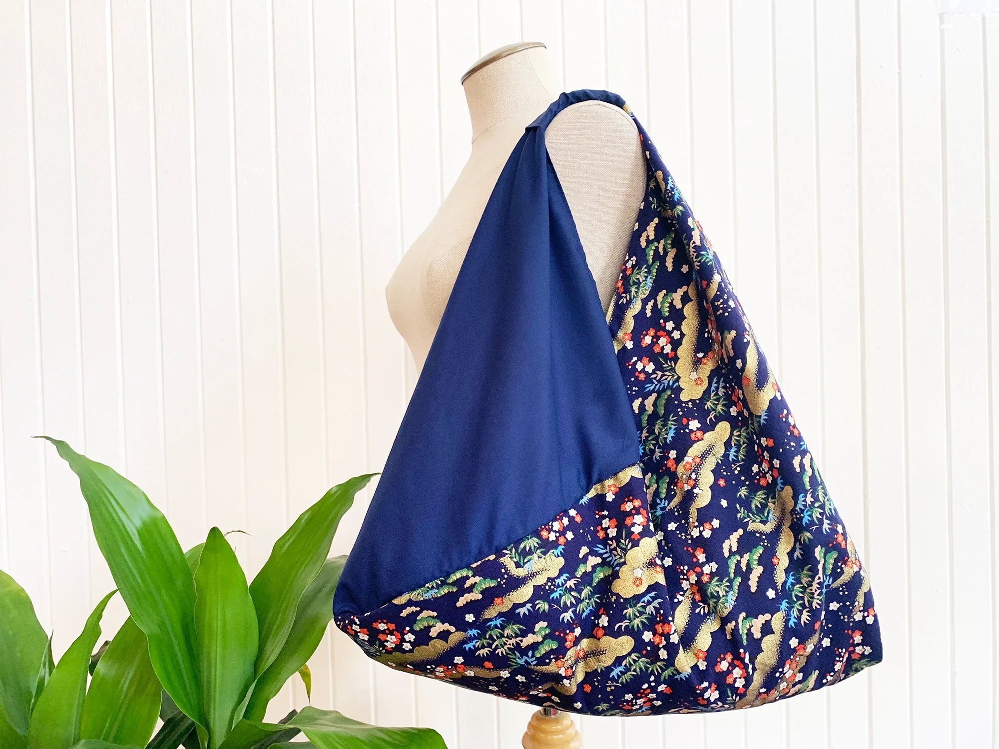 *Handmade* Origami bag | Market bag | Sakura (Navy Blue)