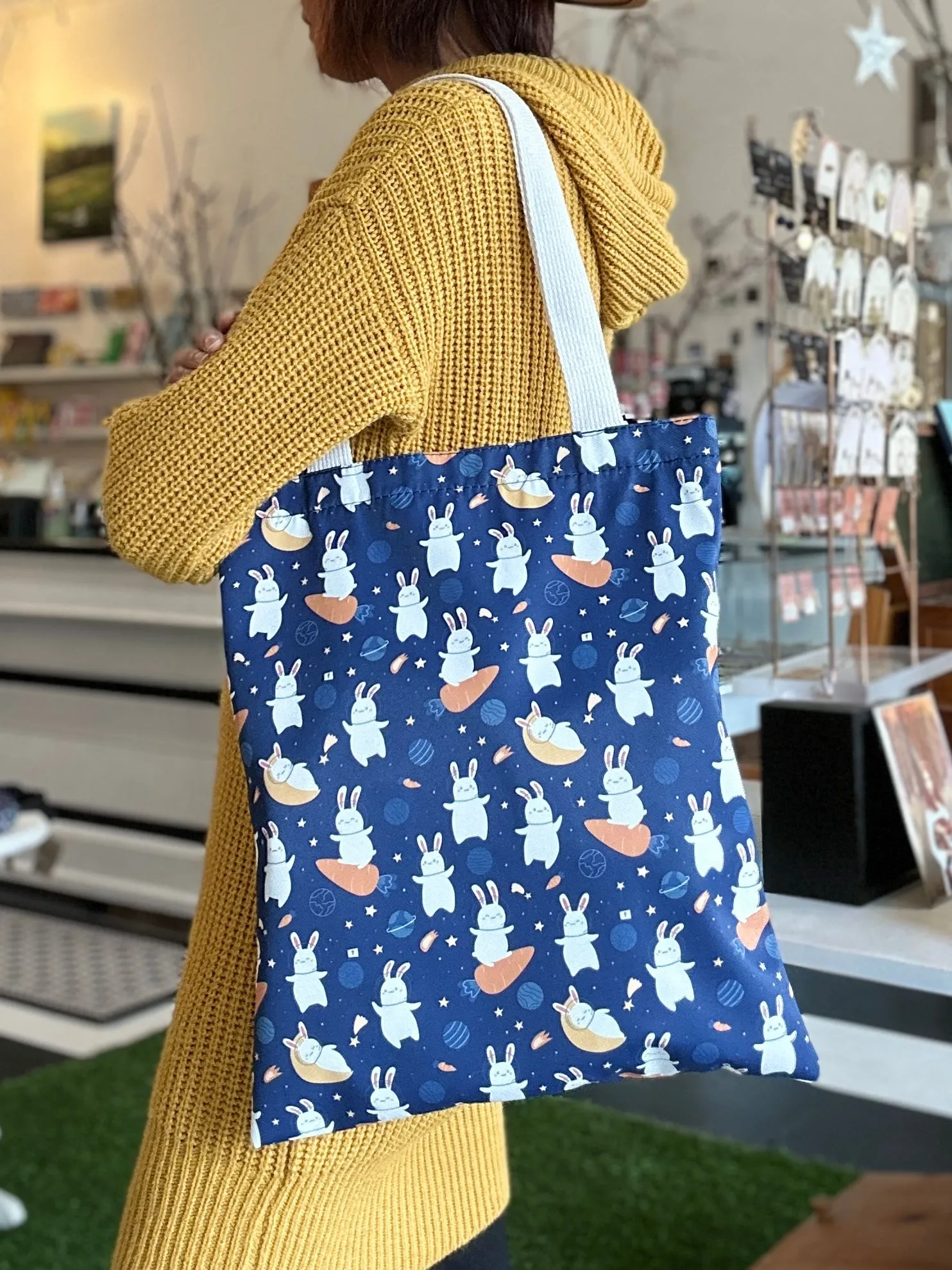 Handmade Weatherproof Cute Print Tote with Zipper