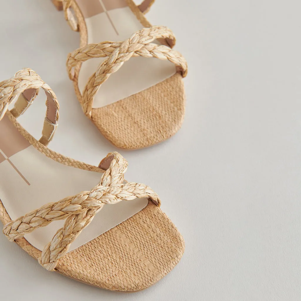 HAPI Sandals Light Natural Raffia | Natural Raffia Low Heel Sandals– Dolce Vita 6878060118082