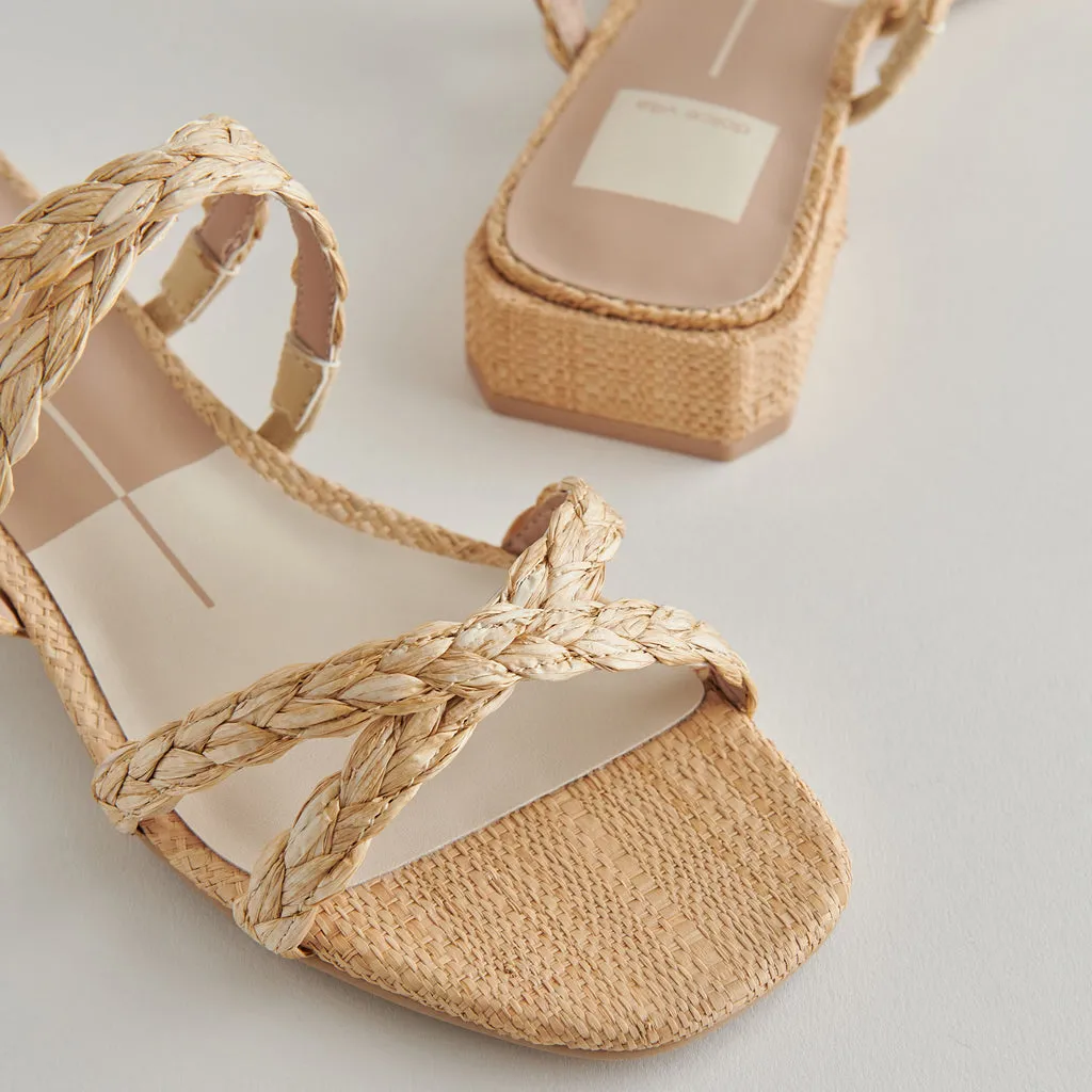 HAPI Sandals Light Natural Raffia | Natural Raffia Low Heel Sandals– Dolce Vita 6878060118082