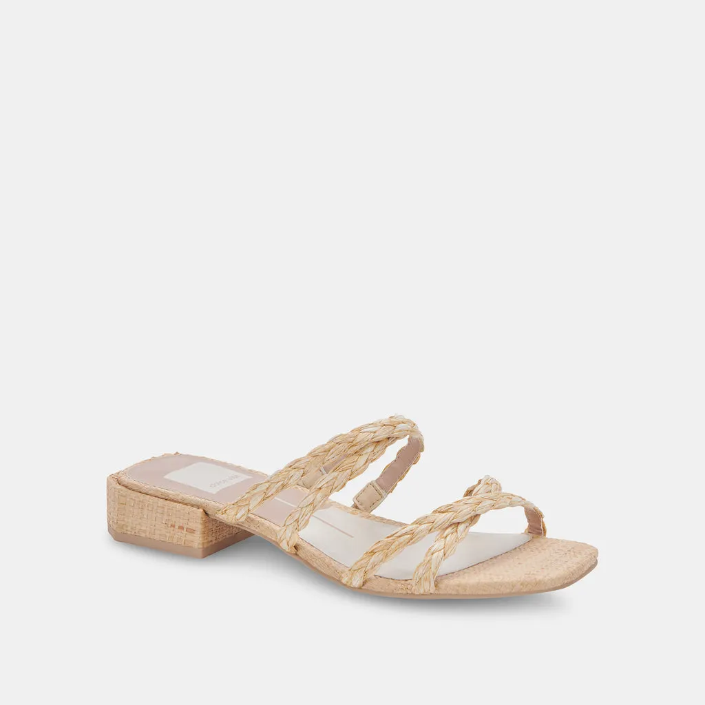 HAPI Sandals Light Natural Raffia | Natural Raffia Low Heel Sandals– Dolce Vita 6878060118082