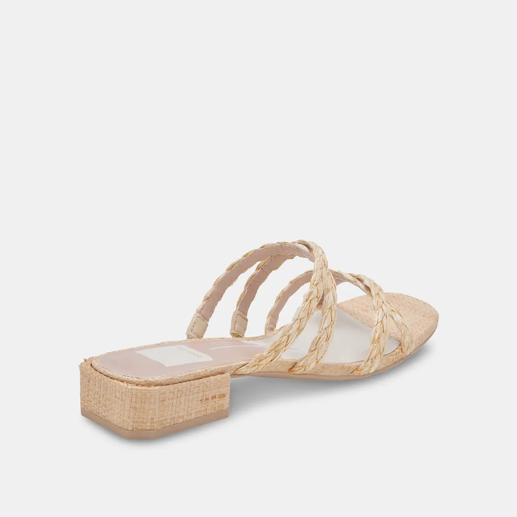 HAPI Sandals Light Natural Raffia | Natural Raffia Low Heel Sandals– Dolce Vita 6878060118082