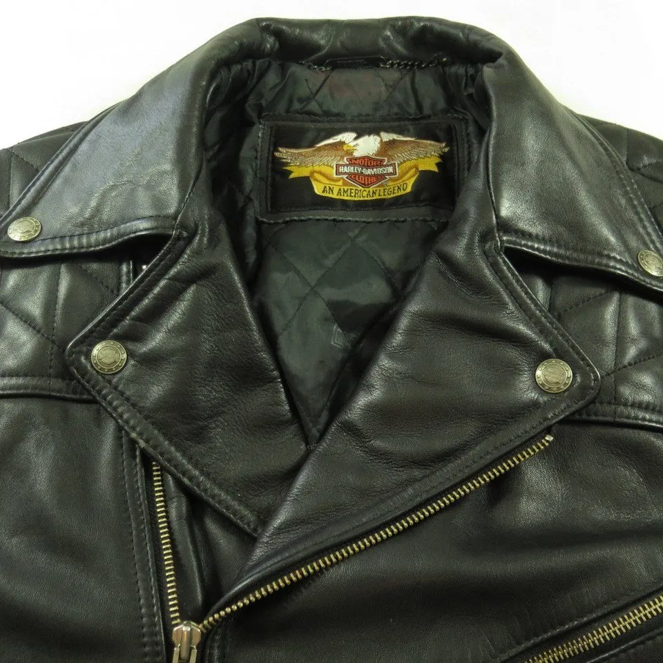 Harley Davidson Leather Jacket Mens 44 Motorcycle Biker Quilted Liner