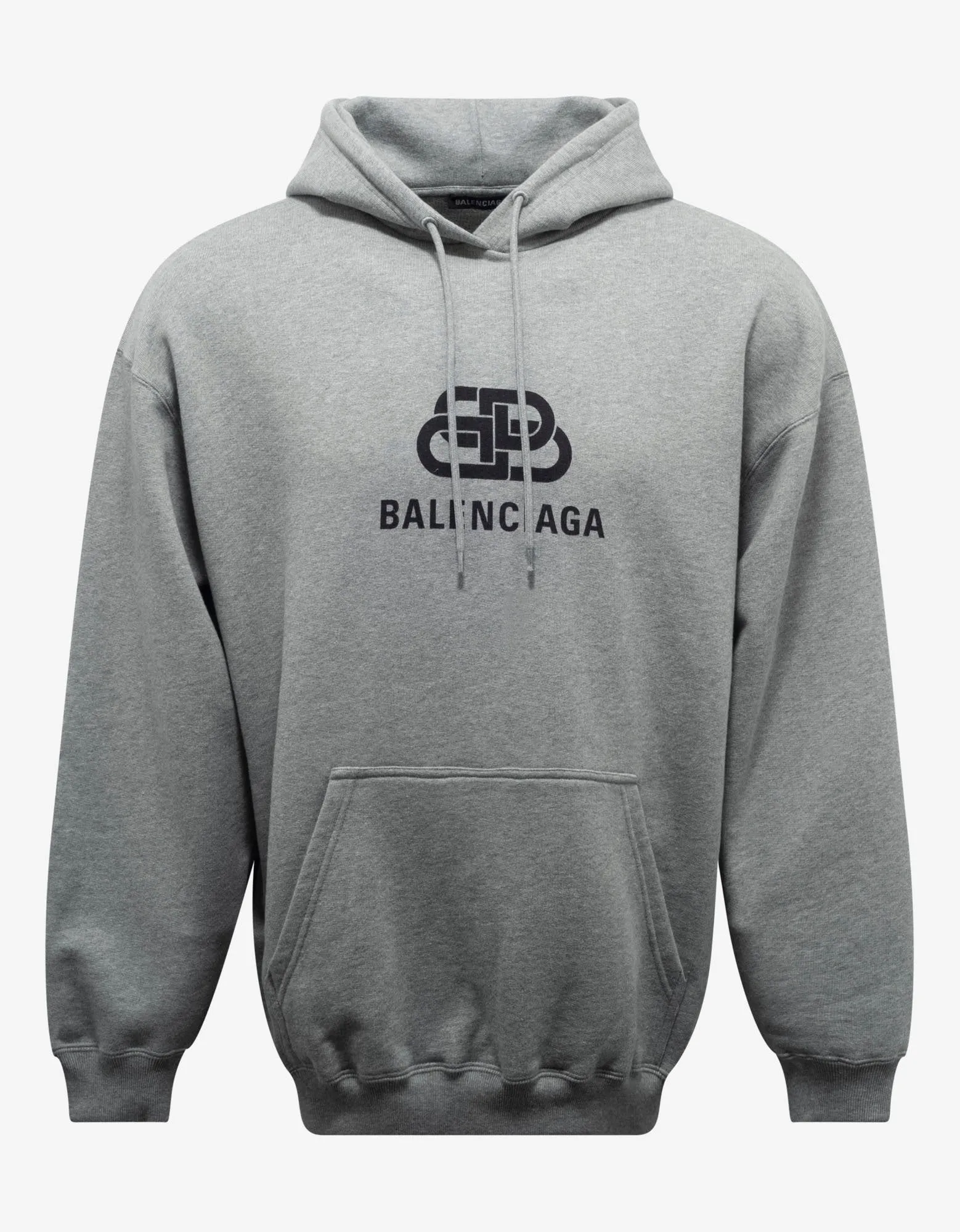 Heather Grey BB Logo Print Hoodie