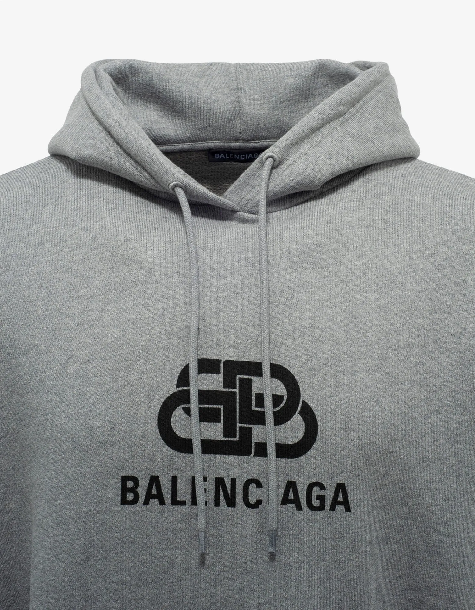 Heather Grey BB Logo Print Hoodie