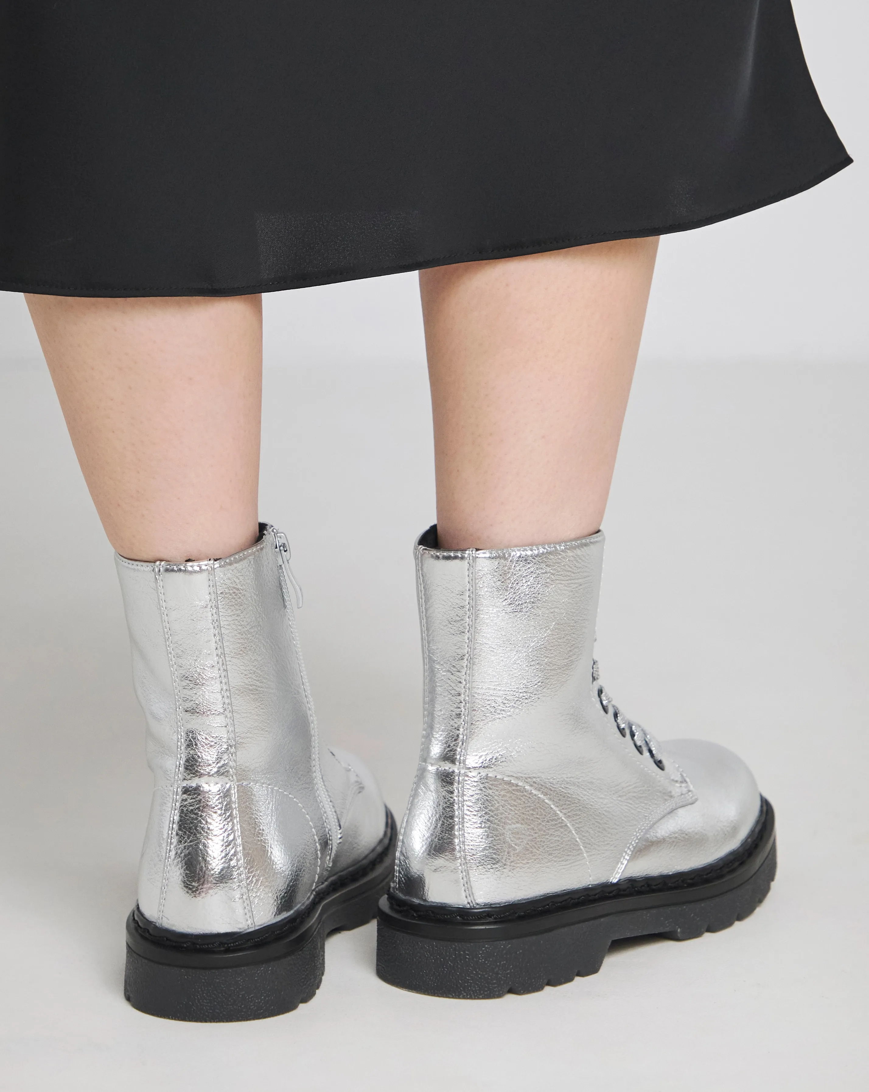 Heavenly Feet Justina Lace Up Chunky Boot Extra Wide Fit