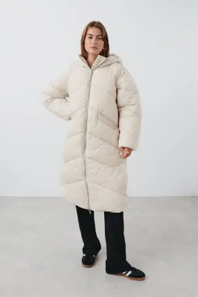 Hooded puffer coat