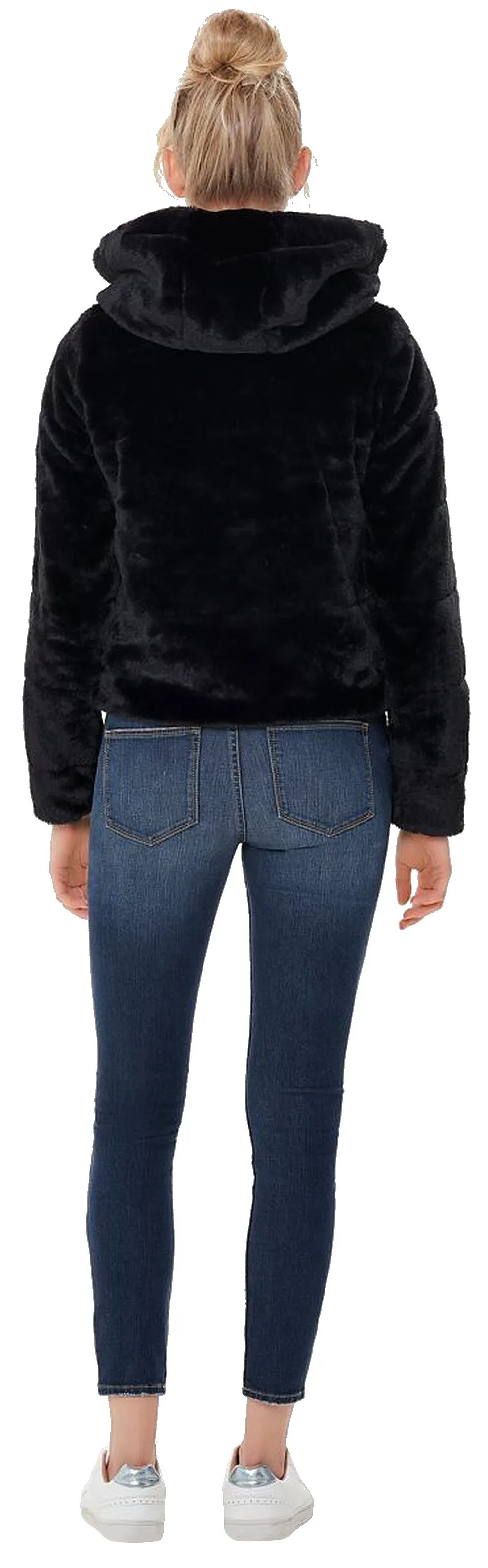 jacket ONLY Chris Fur Hooded - Black - women´s