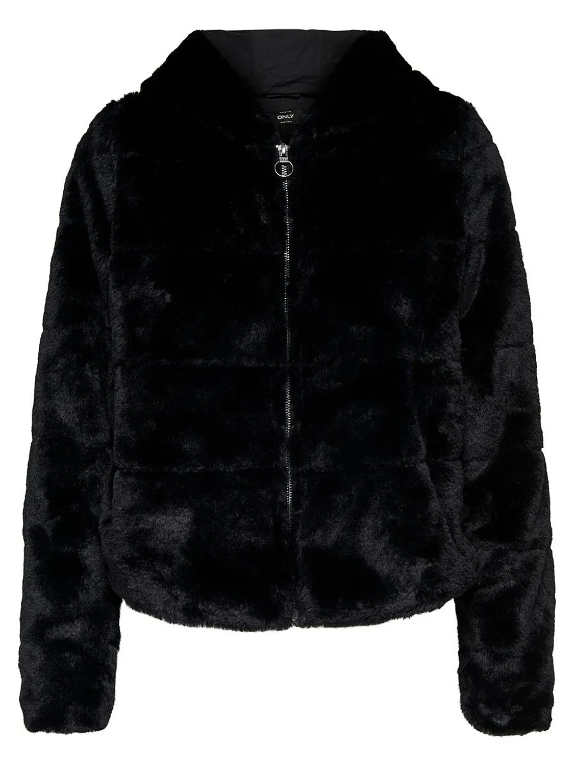 jacket ONLY Chris Fur Hooded - Black - women´s