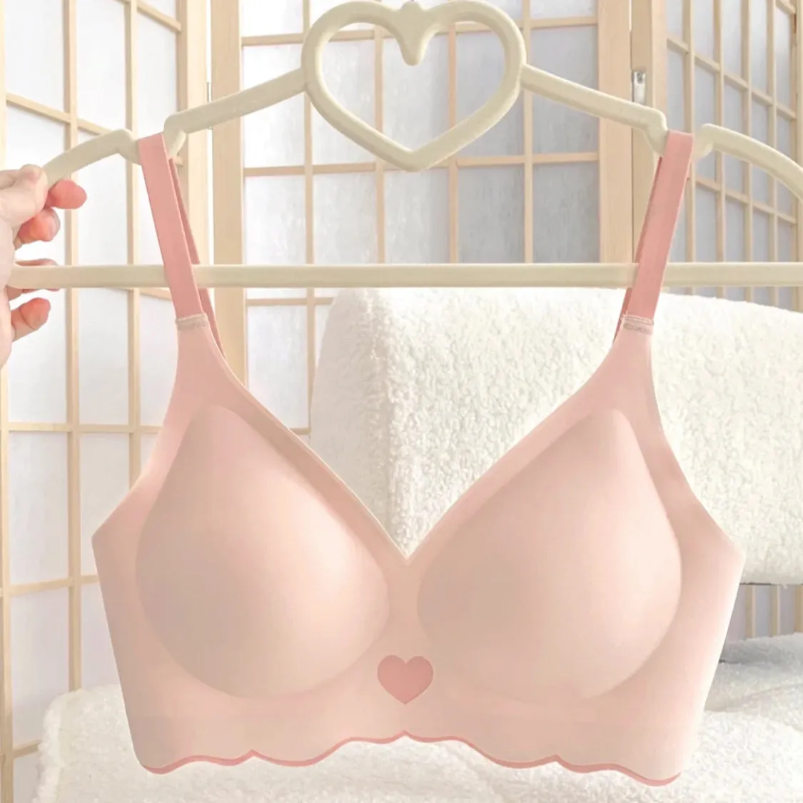 jelly heart wireless strap bra