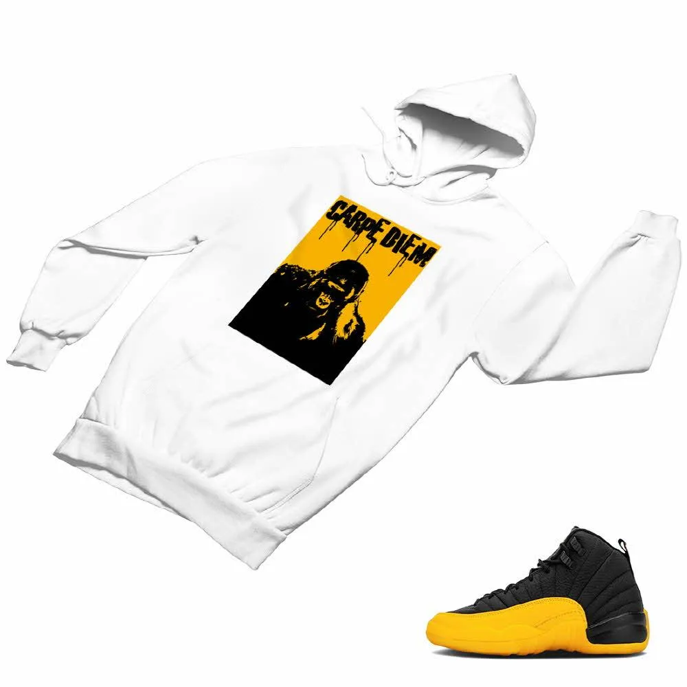 Jordan 12 University Gold Matching Custom Designed Hoodies JD 12-17-2