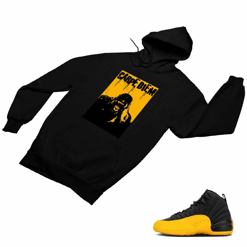 Jordan 12 University Gold Matching Custom Designed Hoodies JD 12-17-2