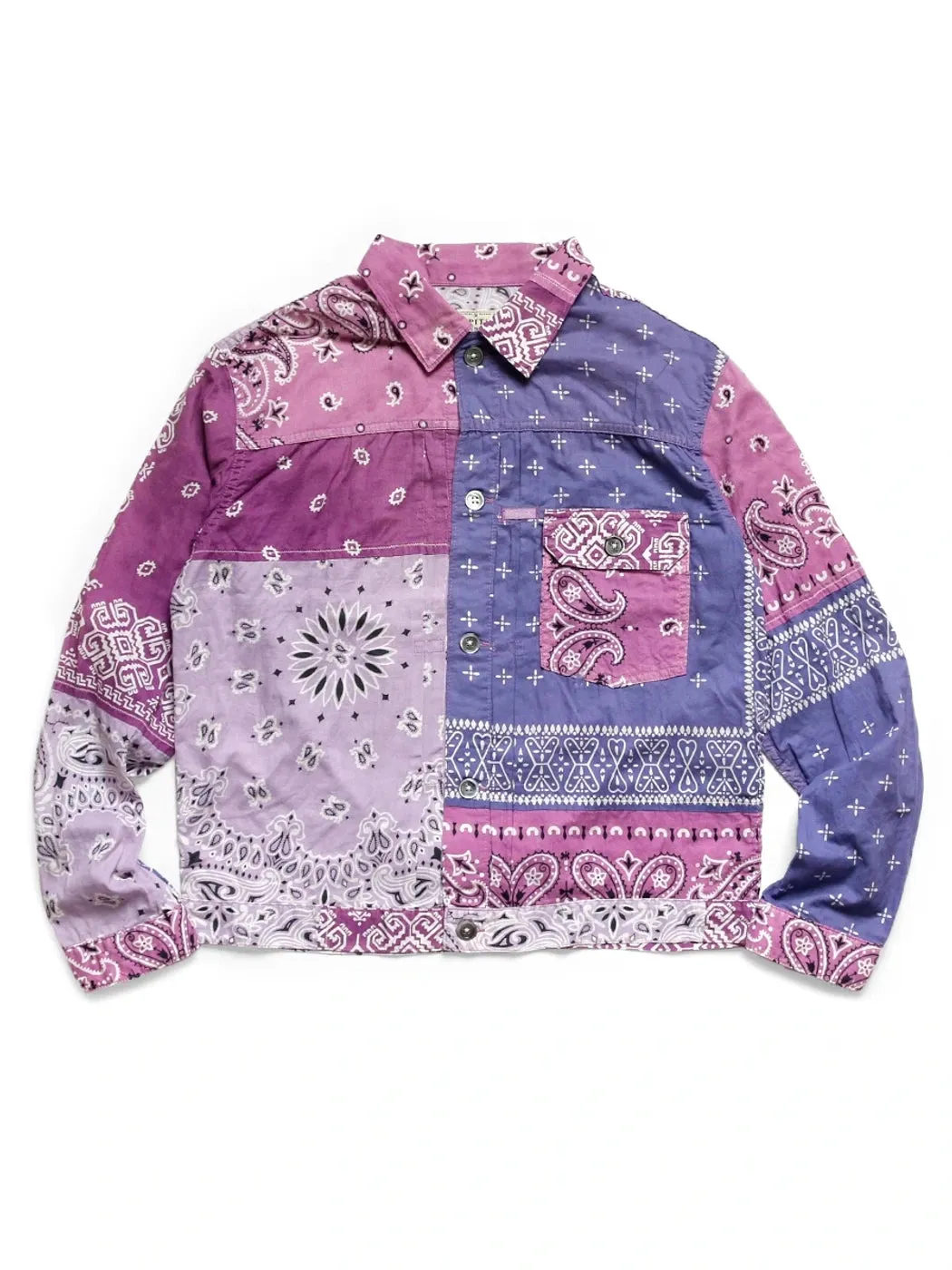 Kapital Gauze Bandana Patchwork 1st Jacket - Light Purple